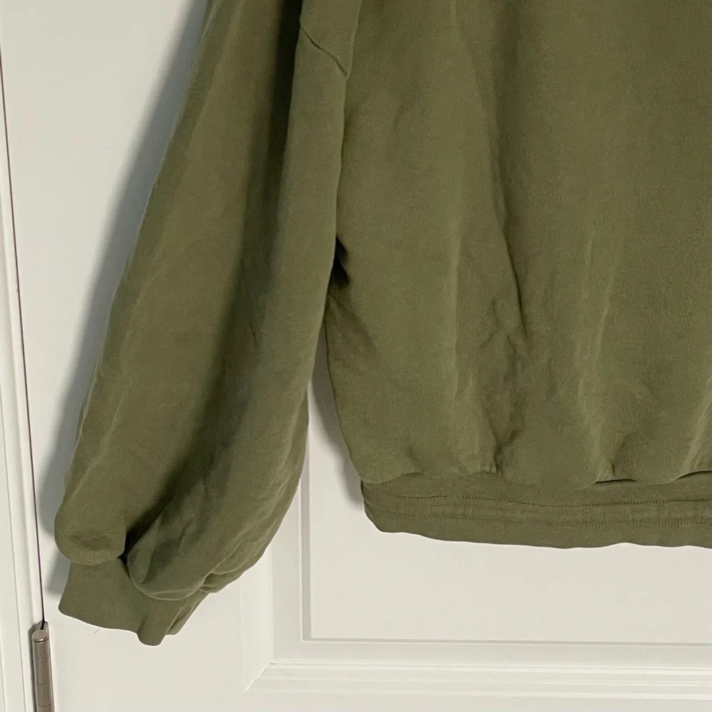 J. Crew University terry patch-pocket Sweatshirt army green 35799